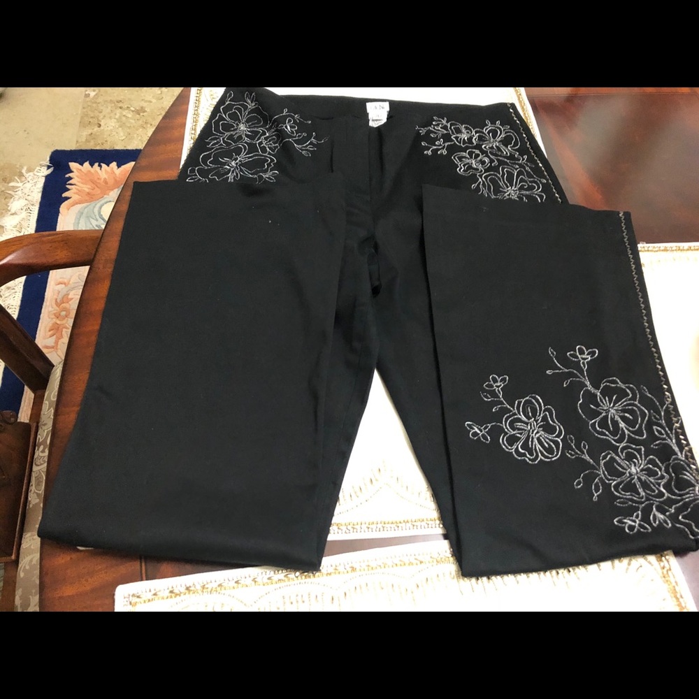 Caché beaded and embroidered pants